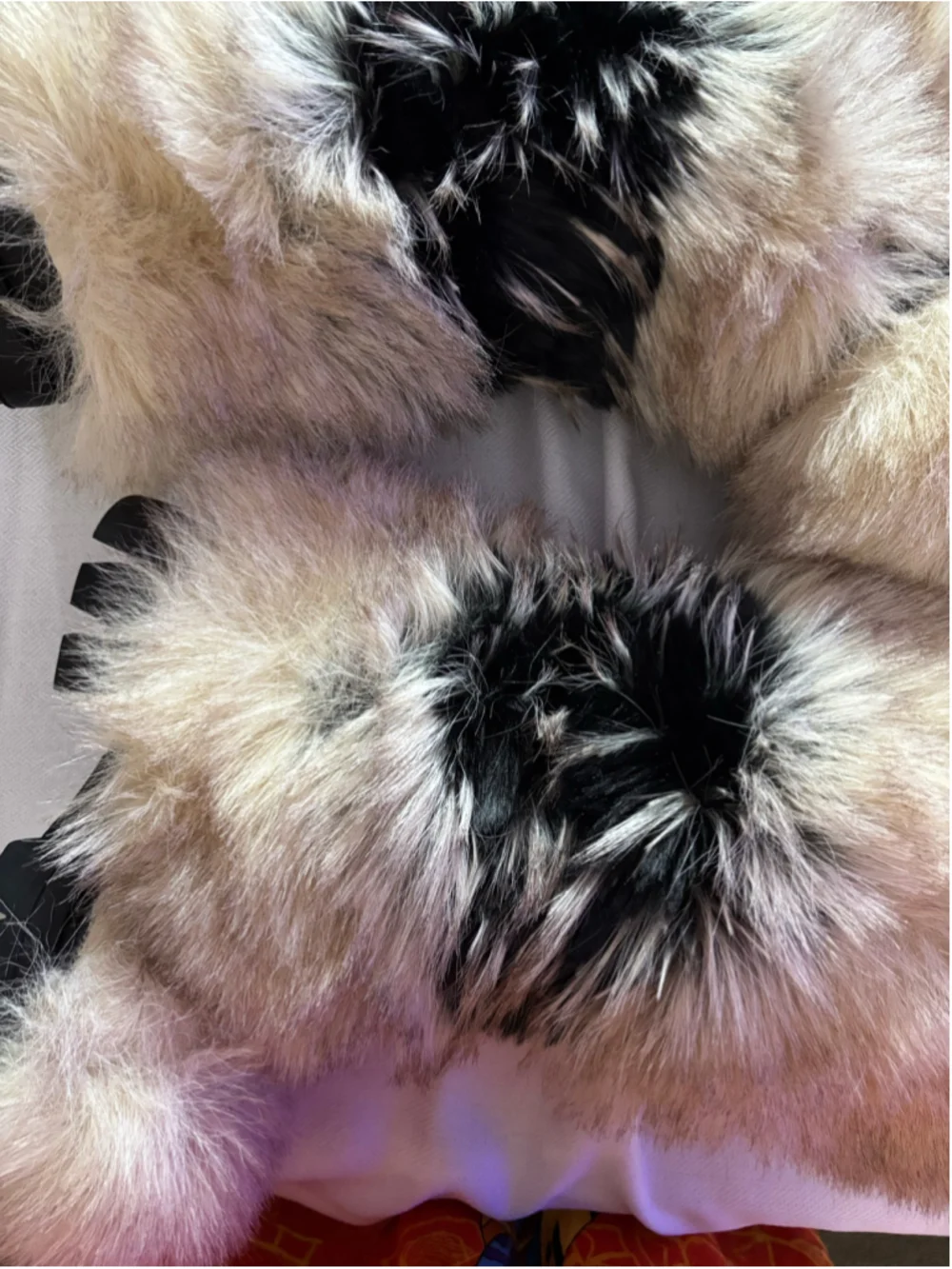 Women's Azalea Wang Fur Winter Boots, Beige and Black